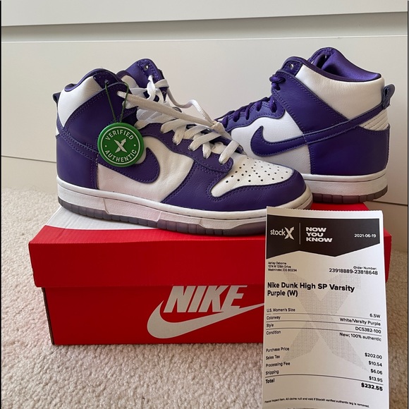 Authentic Varsity Purple High Dunks SP—- Wmns size 6.5 (...